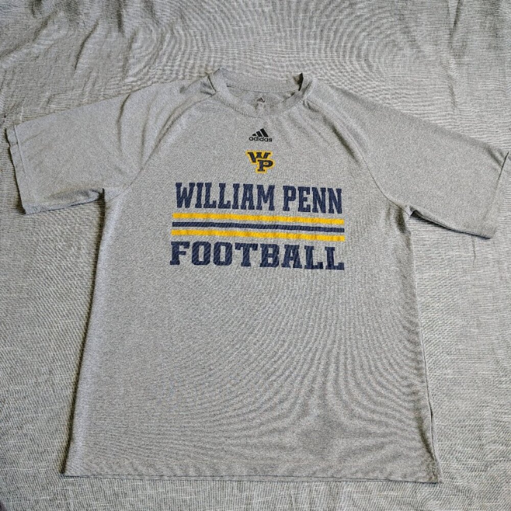 William Penn University Adidas Climalite T-Shirt Size Medium‎ Gray Football NCAA